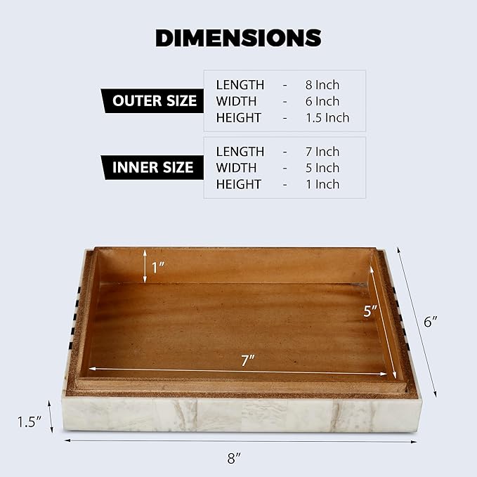 Handicrafts Home Decorative Box 8x6 – Photo Storage Box, Jewelry Organizer, Modern Decorative Storage Box with Lid, Bohemian Table Décor, Vintage Keepsake Box for Shelf or Coffee Table Décor