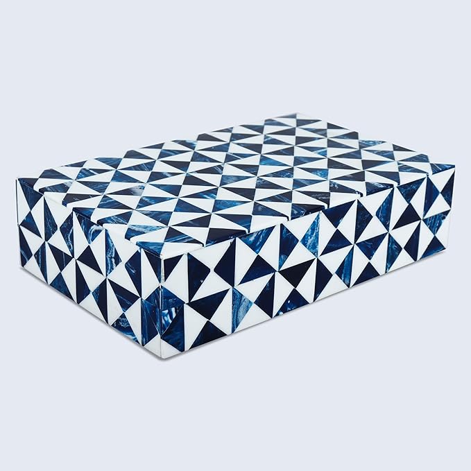 Handicrafts Home Decorative Keepsake Box 8x5 – Small Organizer Box with Lid, Boho Decorative Storage, Retro Memory Box, Unique Coffee Table Décor, Jewelry or Trinket Box, Modern Shelf Decorative Box