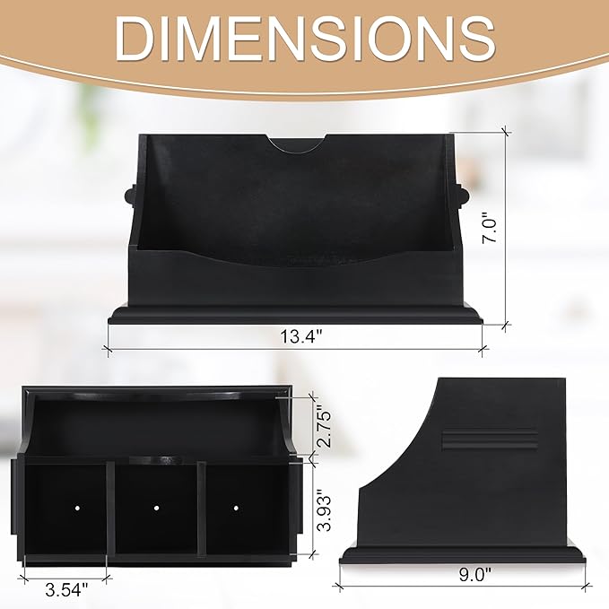 Innovation Kitchen Utensil Holder for Countertop with 4 Compartments, Black(Utensil Not Included)