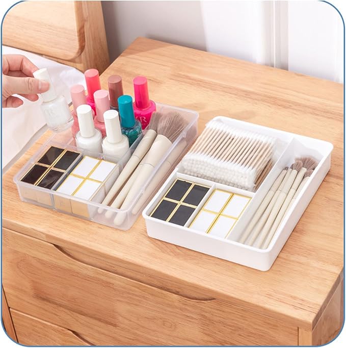 ZJchao Drawer Organizers, Classification Bathroom Drawer Organizer Bathroom and Storage Divider Tray for Office (White)