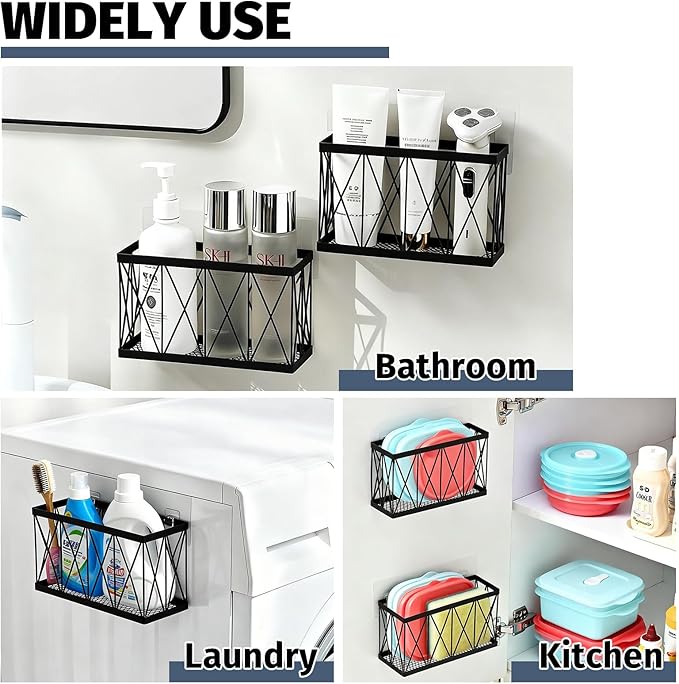 Tupperware Organizer for Cabinet, Adhesive Cabinet Door Organizer Wall Mounted Lid Organizer No Drill Kitchen Cabinet Organizers Storage for Slim Space 3 Pcs Black Stainless Steel