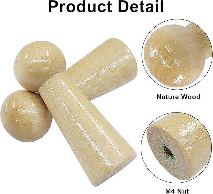10Pcs Wooden Screw-On Hooks, Solid Wooden Wall Hooks Screw-On Coat Hooks, DIY Wood Coat Hooks for Hanging Jacket/Towel/Mug/Clothes Crafts(Style-3,Log Color)