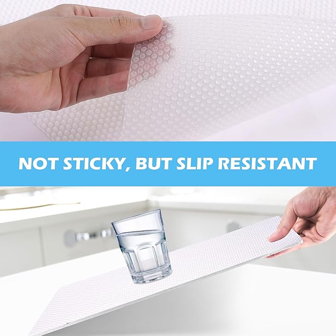 Drawer Liners, Waterproof Shelf Liner, Anti-Slip Non-Adhesive BPA Free Kitchen Cupboard Cabinet Liner Refridge Fridge Mats Sink Protector Strong Durable for Home (Clear/23.6in x 20Ft)