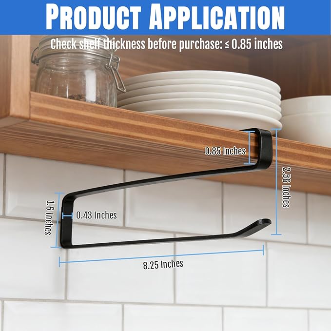 1 Pack Tumbler Lid Organizer, Versatile Cup & Water Bottle Lid Holder, Upgraded Kitchen Space Saver & Under Cabinet Storage, No Adhesive or Drilling Needed, Multi-Use Tumbler Lid Holder, Black