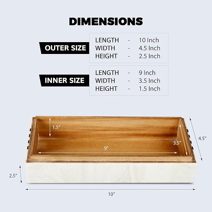 Handicrafts Home Decorative Storage Box 10x4.5 – Remote Control Holder, Jewelry Organizer, Modern Decorative Box with Lid, Boho Chic Home Décor Accent, Vintage Memory Box for Living Room Shelf Décor