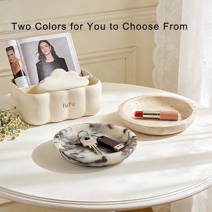 Jewelry Tray,5.5"x5.5" Marble Jewelry Tray for Entryway Table,Countertop Bathroom, Kitchen Dresser,Marble Tray,Waiting for Storage of Small Trinket,Home Decor Organizer
