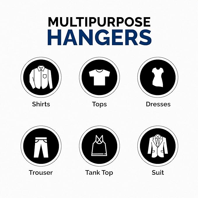 Plastic Hangers 50 Pack - Space Saving Clothes Hangers, Made in USA, Durable & Strong Plastic Shirt & Coat Hanger with Notches & Shoulder Grooves, Non-Slip Clothing Hangers | Royal Spice