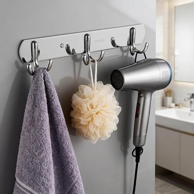 SOLVEX Coat Rack Wall Mount,2 Pack Coat Hooks Wall Mount, Hat Rack Key Holder Bag Hanger for Wall,Wall Hooks for Hanging,Purse Hanger Towel Hooks for Bathroom SP-60301