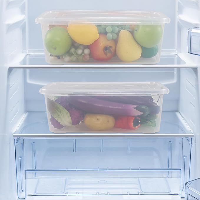14 Quart Clear Latching Box, Plastic Storage Container Bins with Lids Set of 4