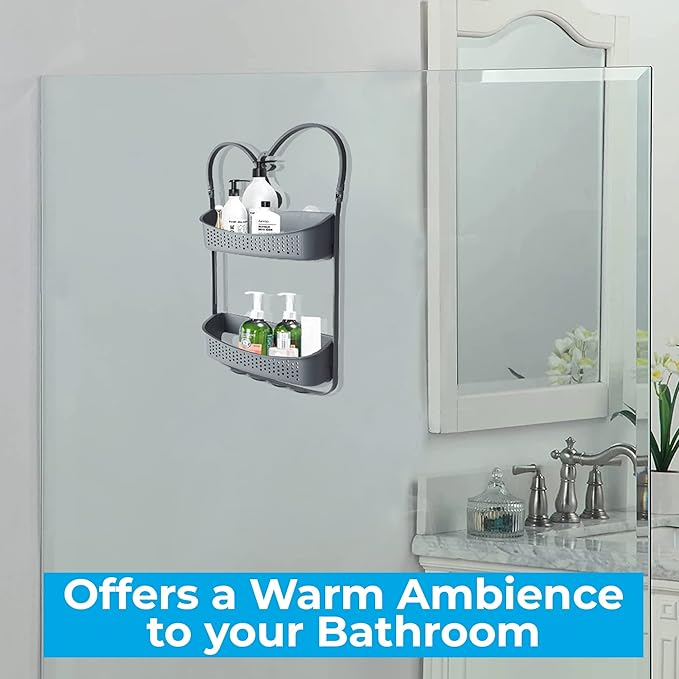 Blue Canyon Shower Caddy Double Hanging Grey