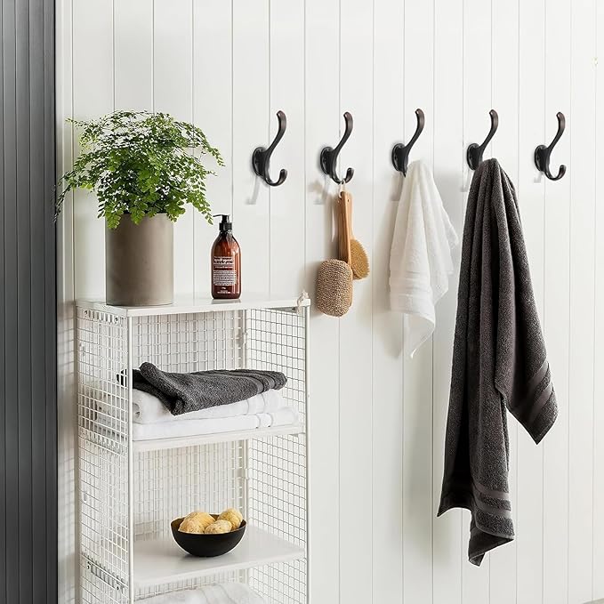 khtumeware Coat Hooks 10Pack Hardware Towel Hooks for Hanging Coats Oil Rubbed Bronze Robe Hooks Wall Mounted for Key Towel Bags Cup Hat
