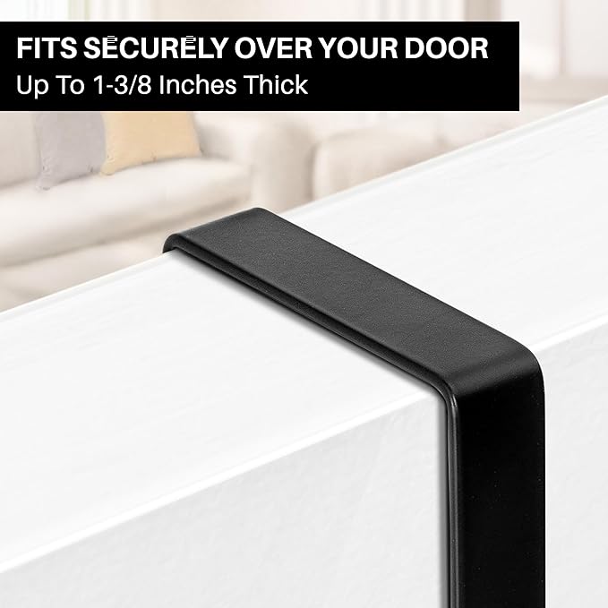 LYNK Professional® Home™ Over The Door Hooks - 10 Hook Over The Door Hanger - Over Door Coat Rack - Hanging Towels or Clothes - Bathroom, Bedroom or Laundry Room - Lifetime Ltd. Warranty – Black