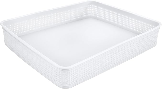 Simplify 5 Piece Organizing Set | Multiple Size Bins | Multipurpose | Office | Desk | Dorm | Bathroom | Storage Basket | Small Items | Accessories | White