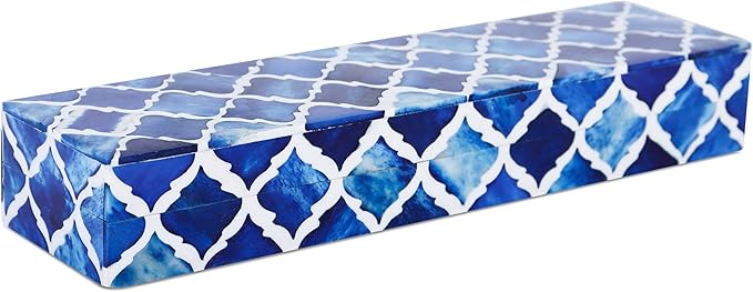 Handicrafts Home Decorative Remote Holder Box 10x2.5 – Slim Organizer Box with Lid for TV Remotes, Coffee Table Décor, Modern Shelf Box, Boho Home Décor Accent, Black and White Decorative Storage Box