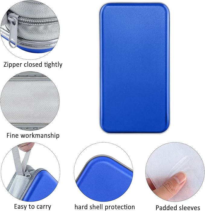 CD Case, DVD Case Holder 96 Capacity Hard Plastic CD DVD Disc Cases Storage Binder Wallet for Car Home Office Travel (Blue)