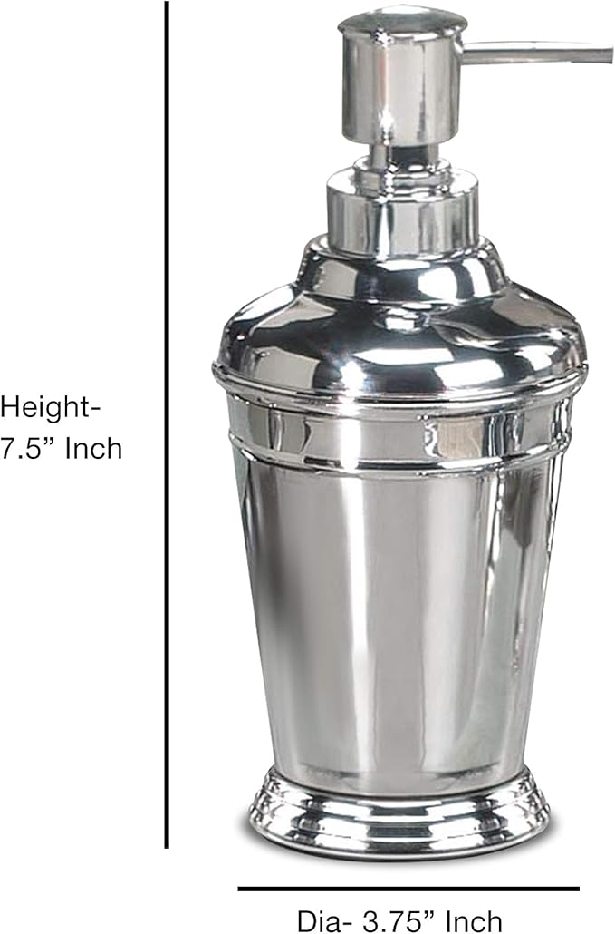 nu steel Timeless 304 Stainless Steel Bath Accessory Set for Vanity Countertops,4 Piece Luxury Ensemble Includes Dish,Toothbrush Holder,Tumbler,soap and Lotion Pump, Chrome Plated