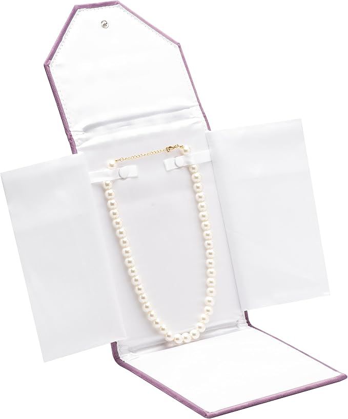 Velvet Necklace Jewelry Travel Folder Storage Display Case (Dark Purple)