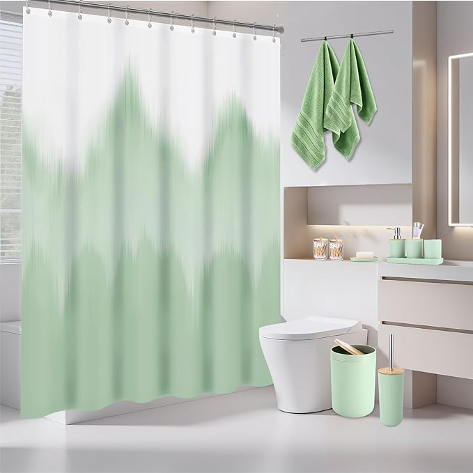 iMucci Bathroom Accessories Bathroom Sets with Shower Curtain, Bath Towel Set, Trash Can, Toilet Brush, Soap Dispenser, Bathroom Accessories Set Complete