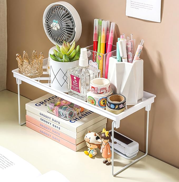 2 Pack Storage Rack, White Leakage Shelf for Placing Cups, Tissue, Seasoning (small)