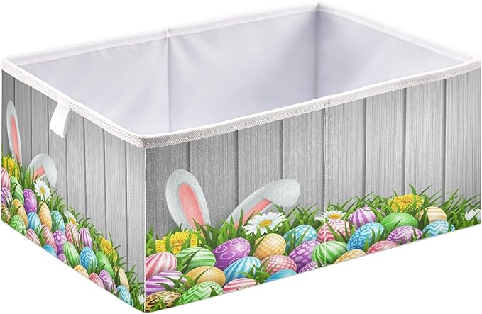 Bolaz Easter Grass Eggs Closet Organizers Storage Cubes Storage Bins Shelf Baskets Containers for Home Room Office,Square