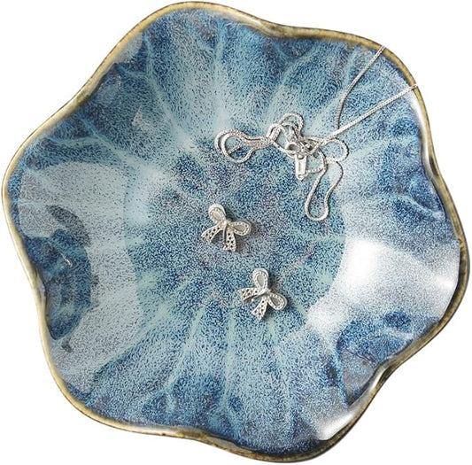 Jewelry Dish, Ceramic Trinket Tray, Small Ring Dish Holder, Key Bowl, Home Decoration for Friends Sisters Mother
