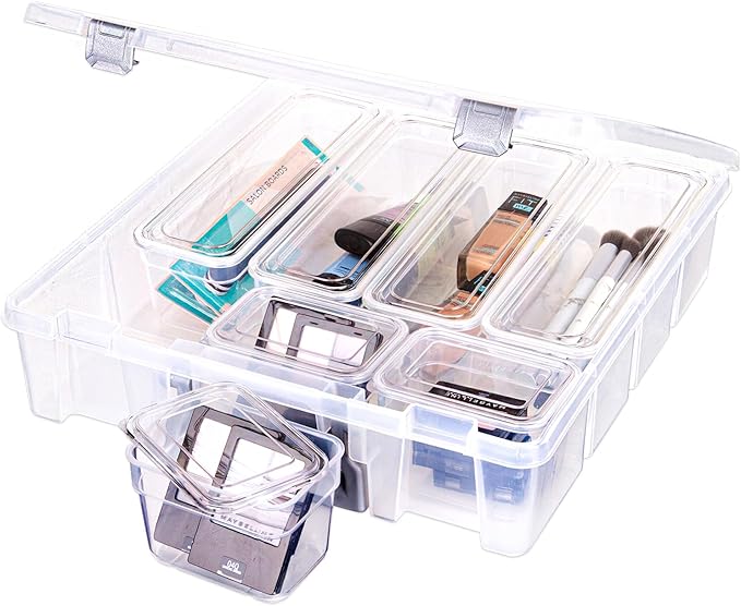 Best Kept | Shelf Organizer | Plastic | Bathroom Drawer Organizer | Makeup & Beauty Storage | Home Organization System | With 7 Clear Storage Bins, 1 Pack
