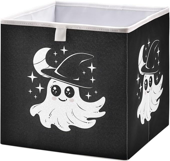 Bolaz Halloween Black Closet Organizers Storage Cubes Storage Bins Shelf Baskets Containers for Home Room Office,Square