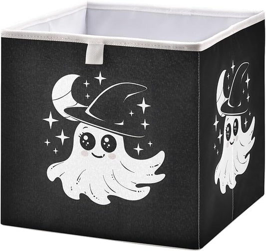 Bolaz Halloween Black Closet Organizers Storage Cubes Storage Bins Shelf Baskets Containers for Home Room Office,Square