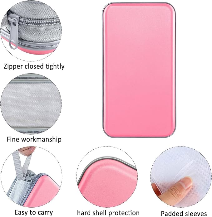 CD Case, DVD Case Holder 96 Capacity Hard Plastic CD DVD Disc Cases Storage Binder Wallet for Car Home Office Travel (Light Pink)