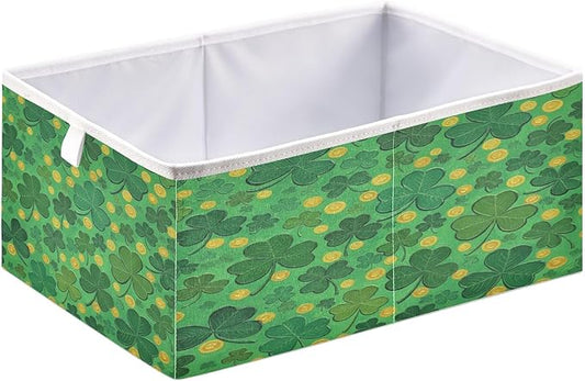 Bolaz Green St Patricks Day Closet Organizers Storage Cubes Storage Bins Shelf Baskets Containers for Home Room Office,Rectangle
