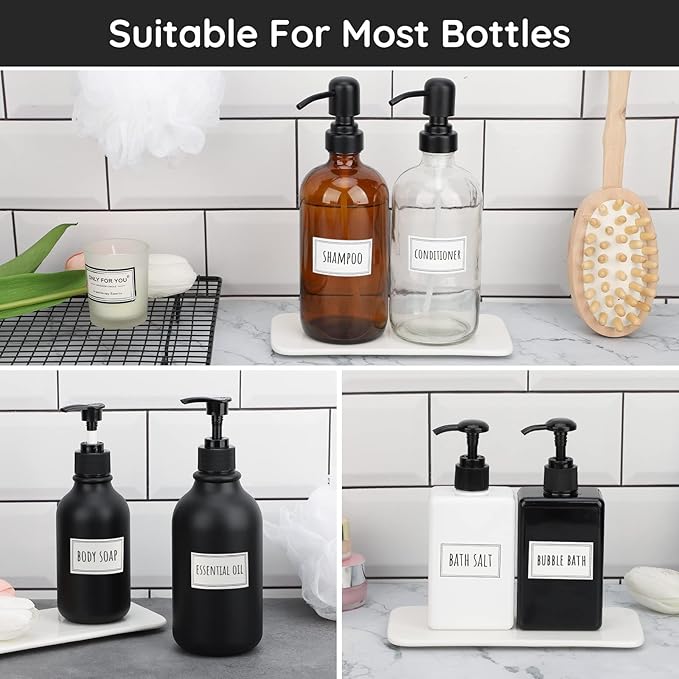 Segbeauty 36PCS Bathroom Labels - White, Self-adhesive Waterproof Labels for Bottles, Removable Soap Dispenser Stickers for Organizing Shampoo, Conditioner, Body Soap, Bath Salt, Home, Travel