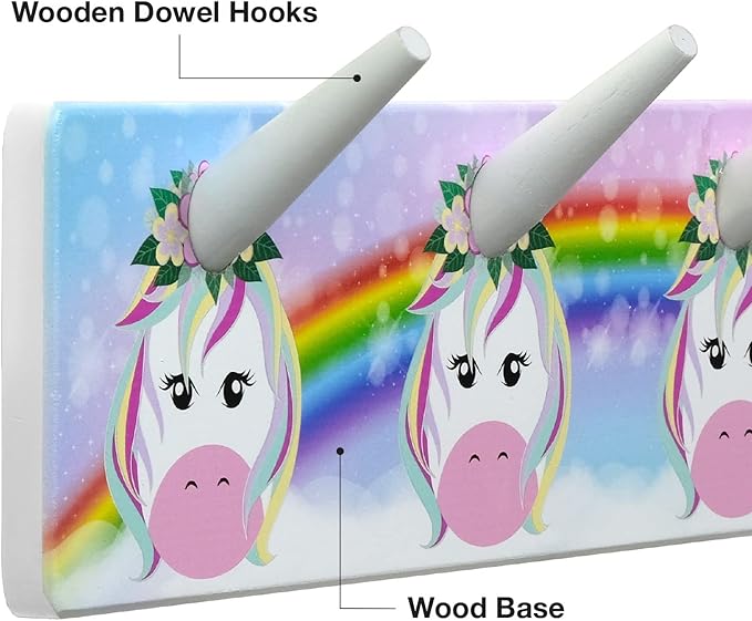 EXCELLO GLOBAL PRODUCTS Children's Coat Hooks (Unicorn)
