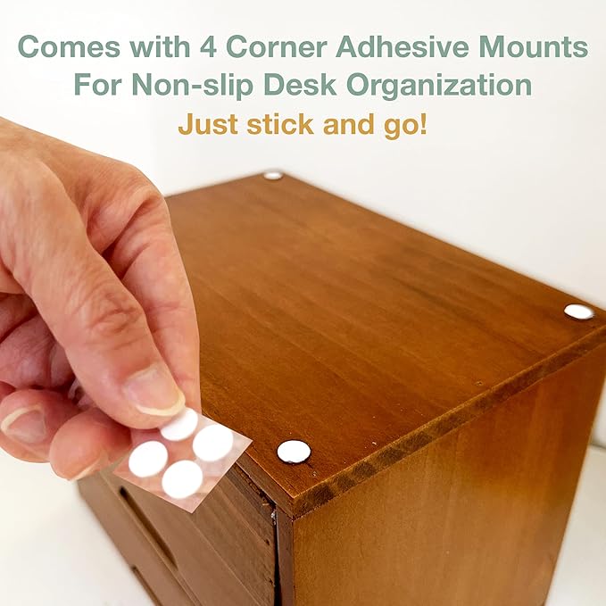 2-pc Stackable Storage Drawers - See-Through Wooden Storage Cabinets - 2-Level Desktop Organizing Cabinet with 3 Drawers - Solid Wood Storage Box with Display & Metal Handles…