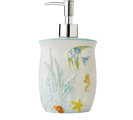 SKL Home Ocean Watercolor Soap Dispenser, Multi