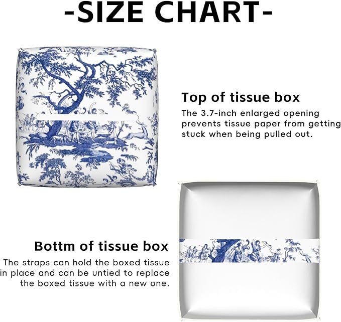 Elegant Wildflowers Tissue Box Cover Square,Tissue Box Holder with Belt Bottom,Stylish Leather Napkin Holder for Vanity Countertop,Nightstands,Office Desk,5.2"Ã5.2"Ã5.2"