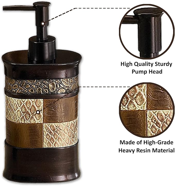 Zahari Home Zambia Stylish Soap Dispenser Modern Classic Luxury Decor Animal Print Western Design Lotion Pump