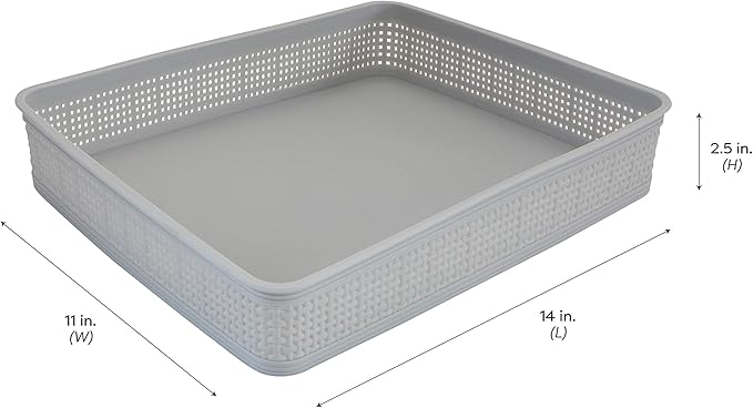 Simplify 5 Piece Organizing Set | Multiple Size Bins | Multipurpose | Office | Desk | Dorm | Bathroom | Storage Basket | Small Items | Accessories | Grey
