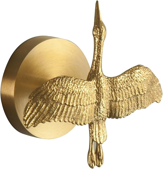 Brass Bird Coat Rack Robe Wall Hooks Hat Dragonfly Hanger for Bedroom Kitchen Various Shapes Animal Deer Decor Home Accessories (1, Bird-B)