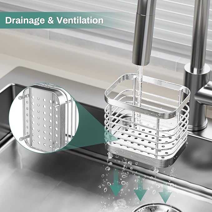 Tooth Brush Holder for Bathroom, Stainless Steel Shower Electric Toothbrush Holder Organizer Storage Cup with Tray, Kids Toothpaste Sink Caddy Stand, Silver Bathroom Countertop Accessories Decor