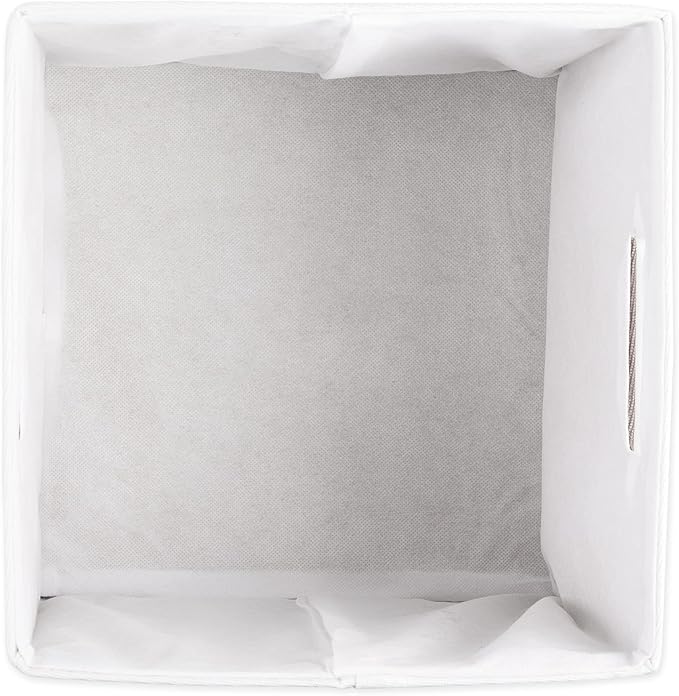 DII Polyester Cube Storage Collection Collapsible Hard Sided Bin, 13x13x13, Brown