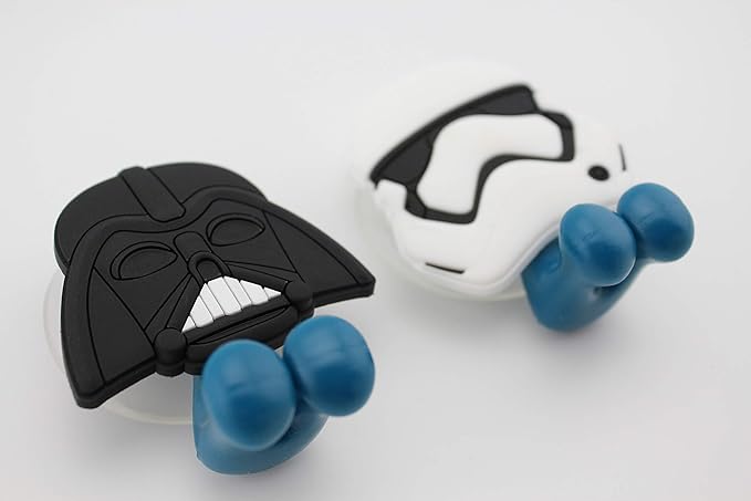 Star Movie Stormtrooper Head 2 pcs Set Toothbrush Holders with Suction Cup for Wall in Bathroom at Home RV Camper Van