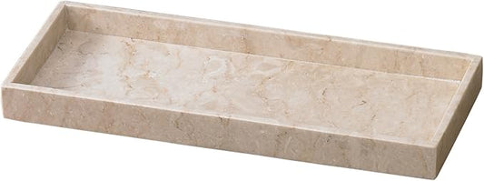 Creative Home Natural Java Marble Tray Handcrafted Stone Organizer for Bathroom Vanity Office Entryway Not Plastic Elegant Catchall for Skincare Jewelry Stationery, 6.5 x 16.5 x 1.5 H Inch