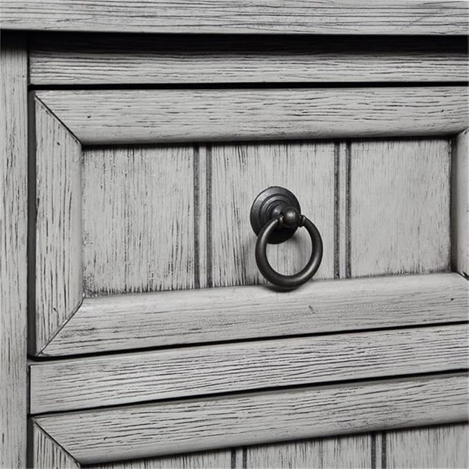 Convenience Concepts Kendra Entryway Hall Table 23.75" - 3 Storage Drawers, Traditional Console with Shelf for Decor, Office & Hallway Organizer, No Tools Assembly, Solid Wood, Wirebrush Light Gray