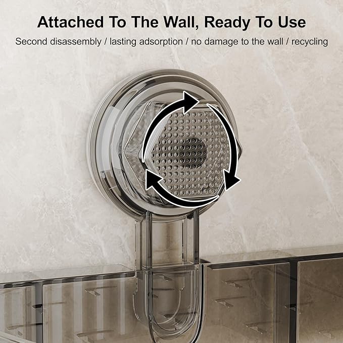 Shower Caddy Suction Cup Bathroom Shower Organizer for Bathroom Storage & Home Decor & Kitchen No Drilling Large Capacity Removable and Reusable Shower Shelves for Inside. (black, corner)