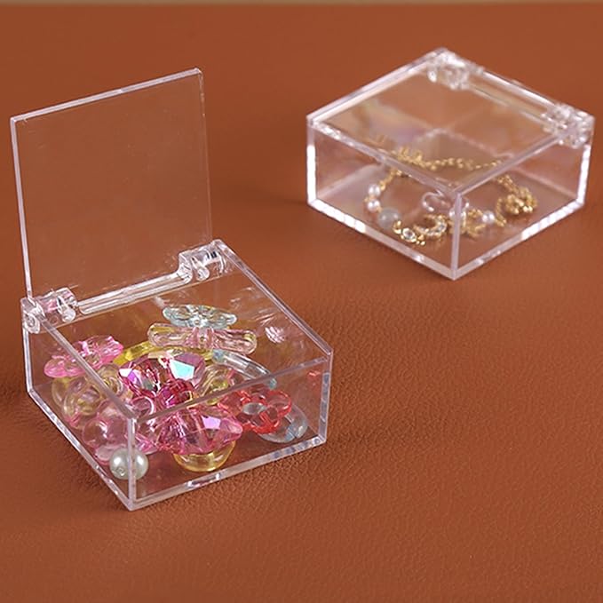 Acrylic Box with Lid Kitchen Storage Stackable Freezer and Fridge Organizer Lidded Bin Clear Display Case Gift Wrap Box with Hinge Lid