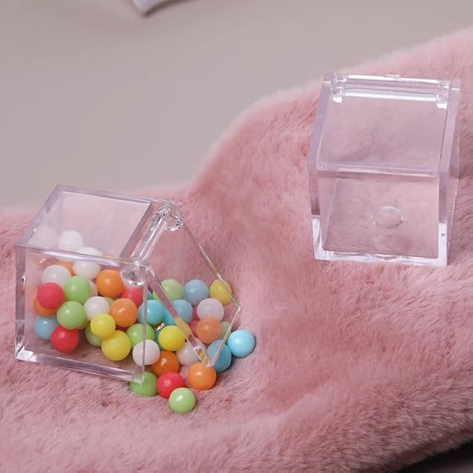 Acrylic Hinge Lid Box Clear Display Box with Lid Small Acrylic Multipurpose Storage Box for Keepsakes, Jewelry, Trinkets