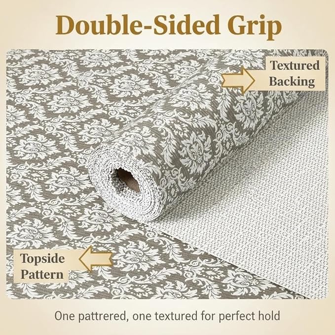 Coavas Extra Grip Thickened Shelf and Drawer Liner - Non-Adhesive Non-Slip Waterproof Mats for Kitchen Cabinets, Drawers, Shelves, Dresser & Cupboard, Easy Cut DIY (Beige Cream, 12IN x 30FT)