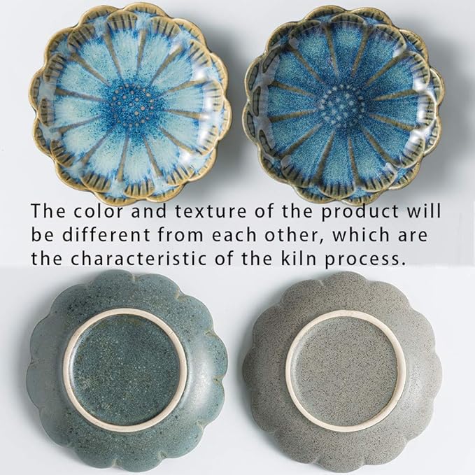 ring holder, flower shape decorative earring stand, jewelry tray, key bowl, trinket dish for women and friends, flower blue