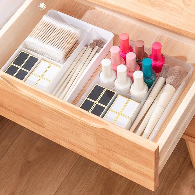ZJchao Drawer Organizers, Classification Bathroom Drawer Organizer Bathroom and Storage Divider Tray for Office (Transparent)
