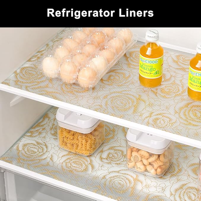 Cooyes Shelf Liner – Premium Non-Adhesive Cabinet & Drawer Liner for Kitchen – Waterproof Shelf Paper with Modern Pattern – Durable EVA Cabinet Mat – Easy to Cut （24" W x 120" L）